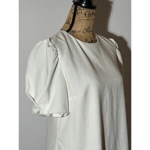 Zara woman medium white zip back cocktail sleeve dress